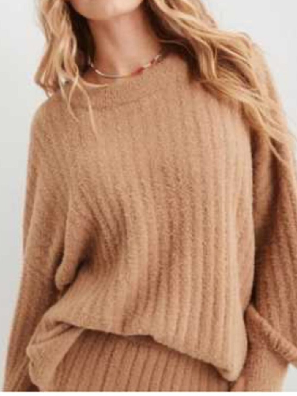 Aerie Buttercream Oversized Camel Sweater